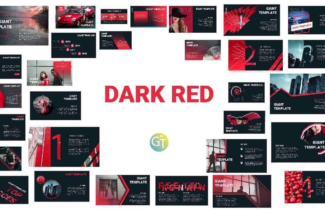 Dark Red – ELegant Black Free Powerpoint Template