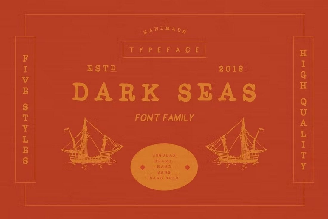 Dark Seas - 5 Nautical Font Styles