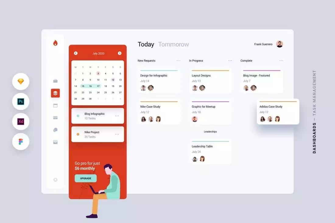 Dashboard Task Management Web App UI Kit | Design Shack
