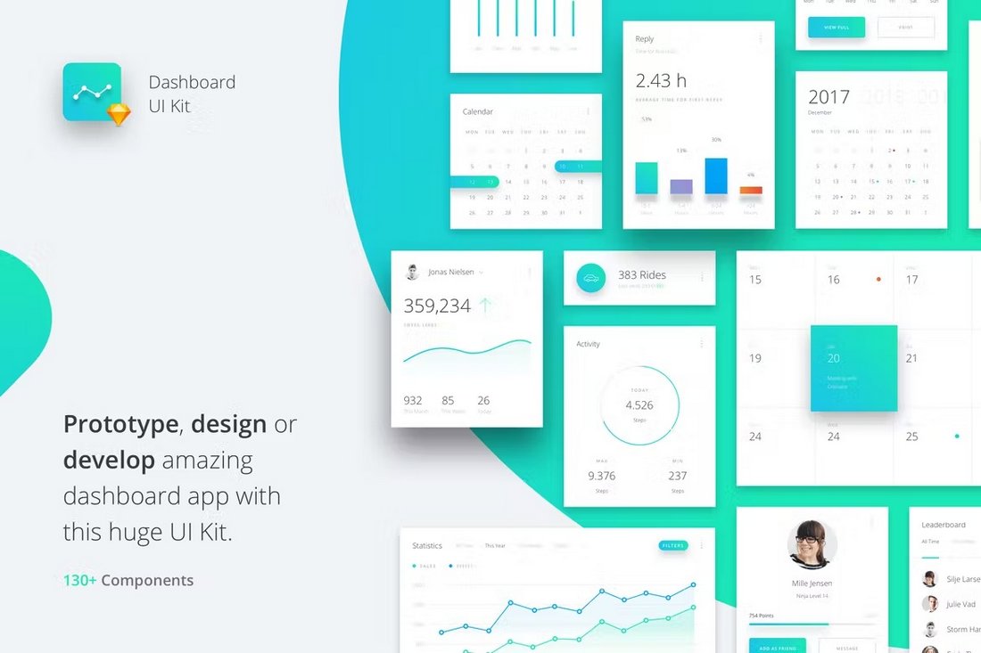 Datta - Dashboard UI Kit Sketch Templates