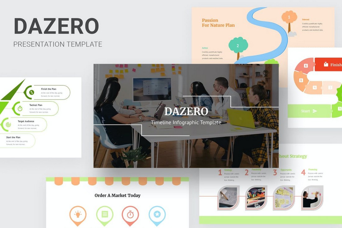 Dazero - Kerangka Waktu & Template Powerpoint Infografis