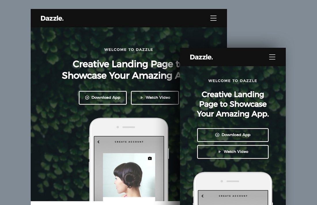 Dazzle - Free HTML App Landing Page Template