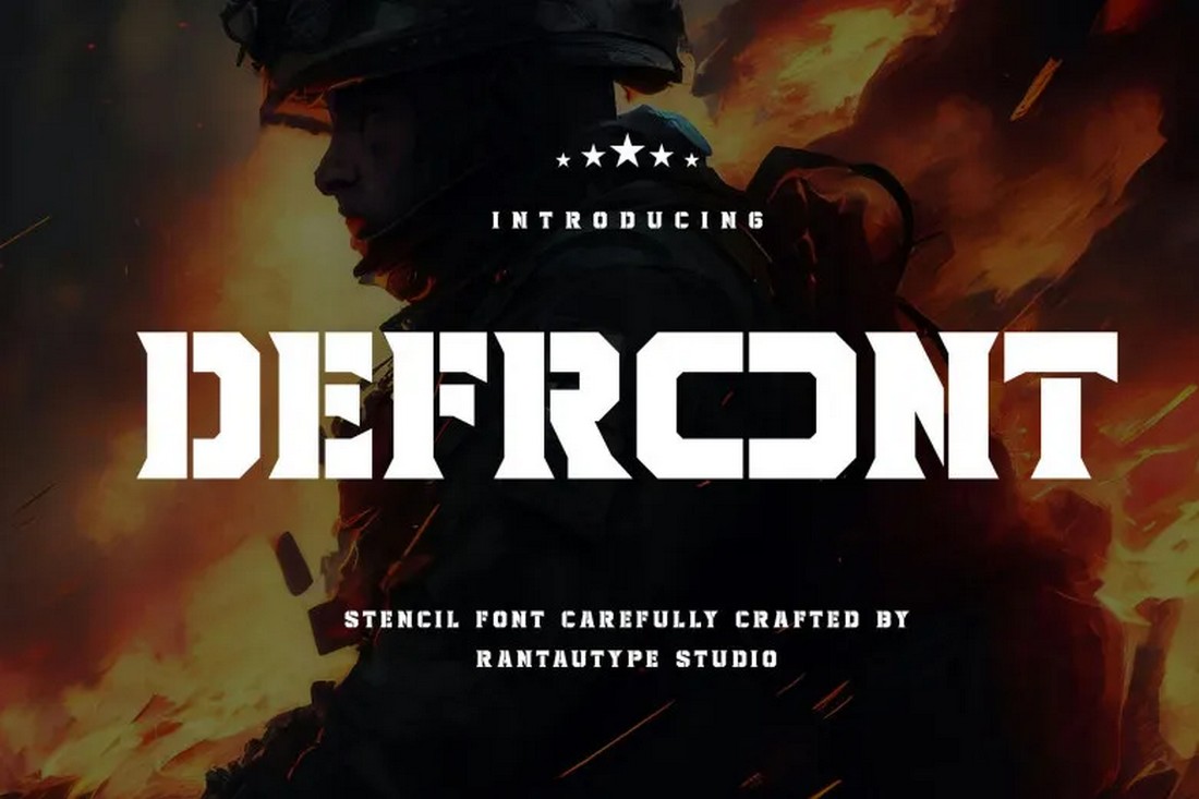 Defront - Free Aggressive Stencil Font