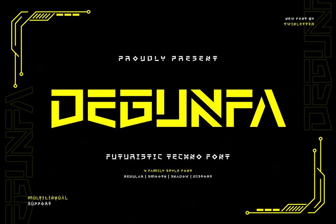 Degunfa robotic font