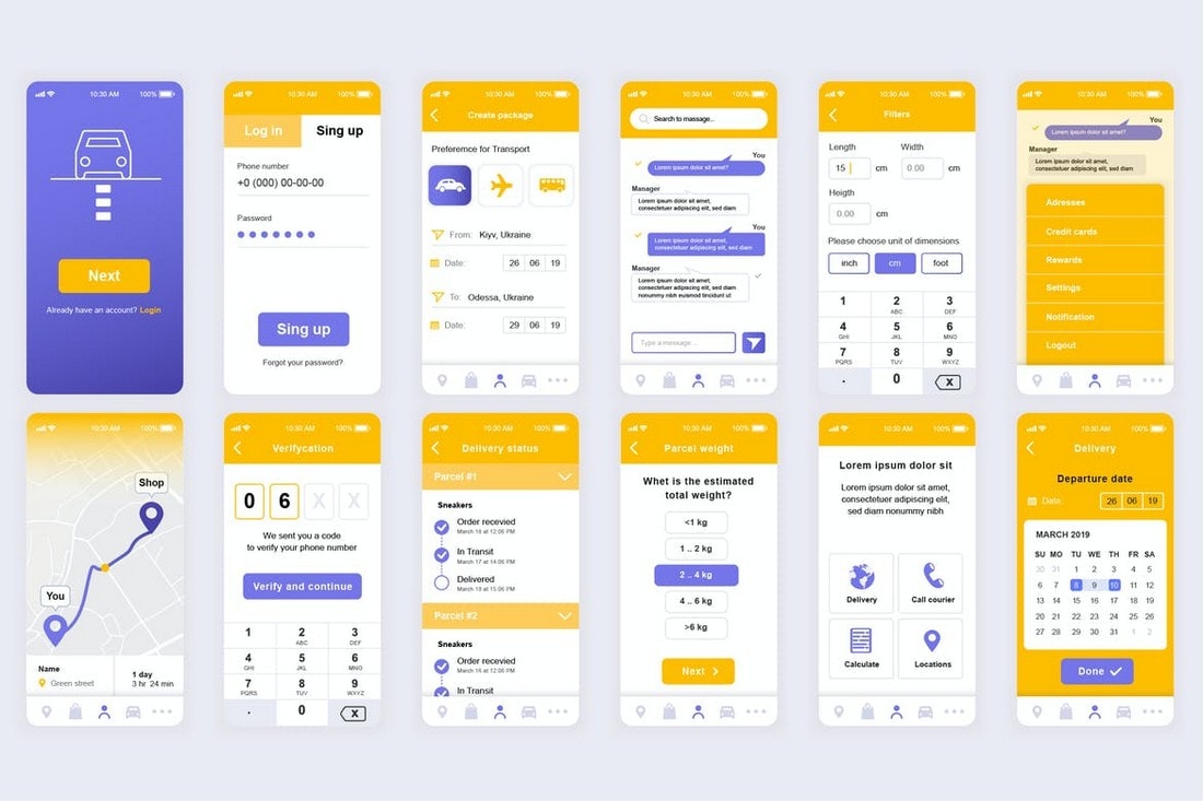 User Interface Mobile App Ui Design Templates 50 Free Profile Page 