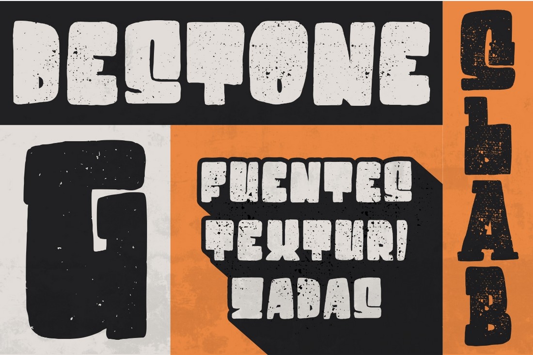 Destone - Font Tebal Grunge Gratis