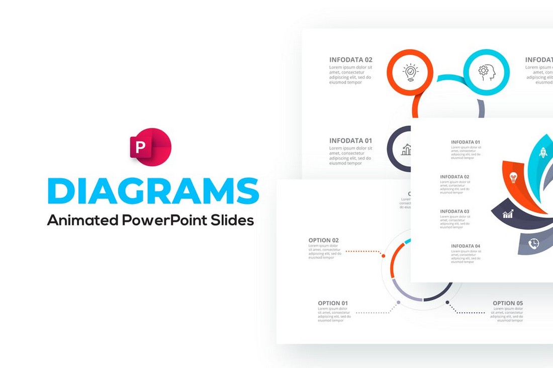 Diagram & Diagram Alir Template PowerPoint Animasi