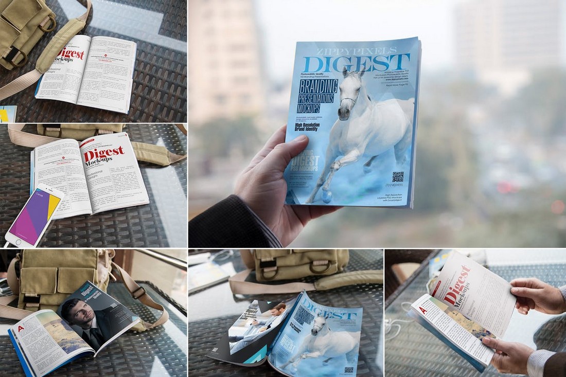 Digest Size Magazine Mockups