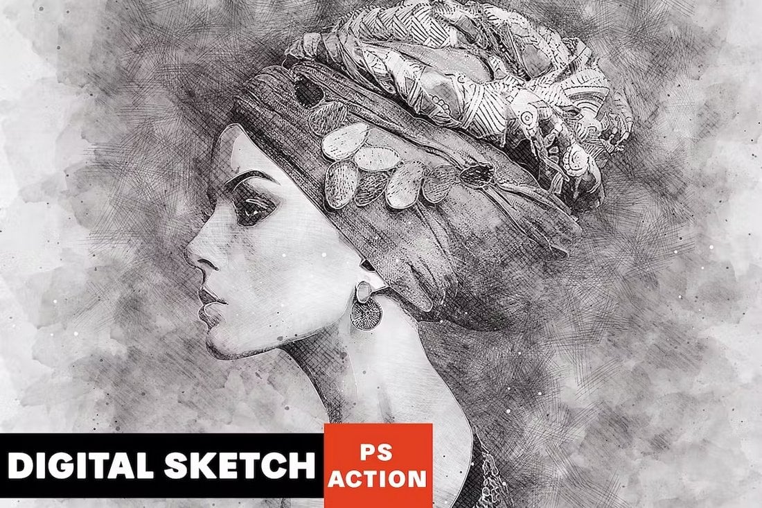 Digital-Sketch-Drawing-Photoshop-Action 20+ Best Photo to Illustration Actions & Filters for Photoshop design tips  