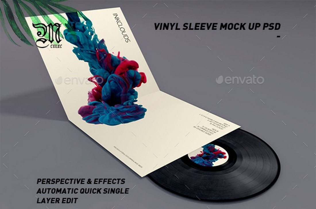 View Double Vinyl Mockup Free Use Include PSD