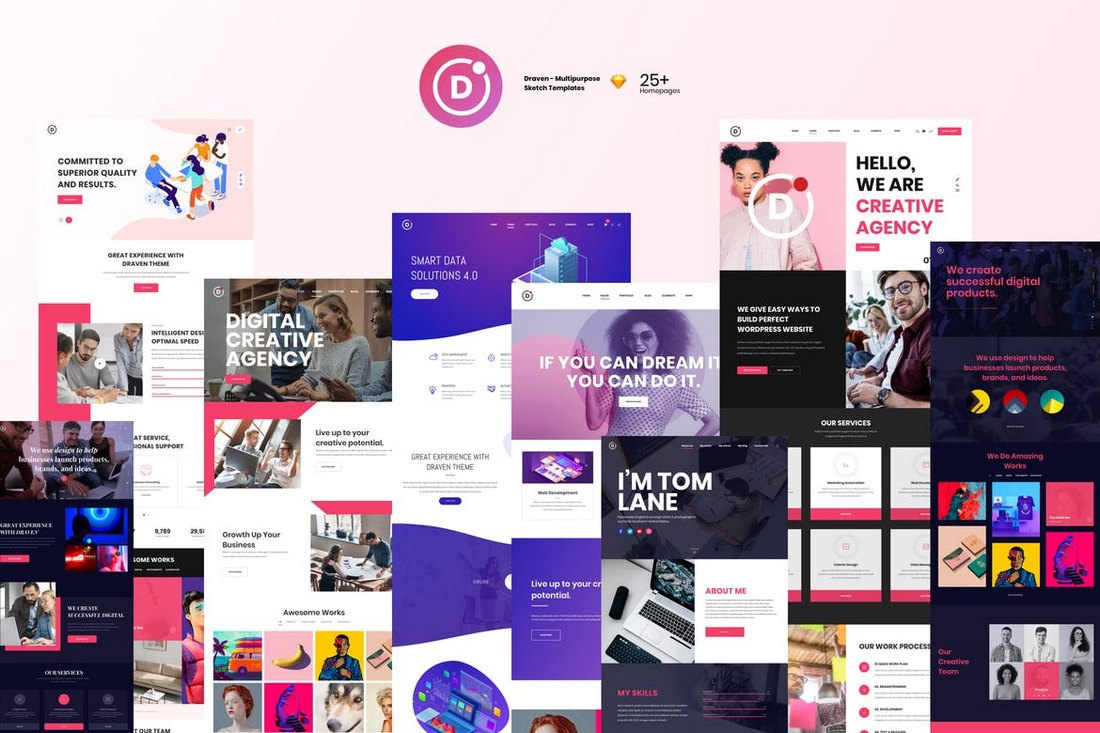 Draven-Multipurpose-Sketch-Templates 30+ Best Sketch Templates of 2019 design tips 