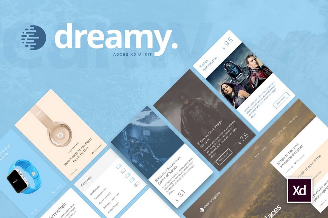 dreamy ui kit for adobe xd download