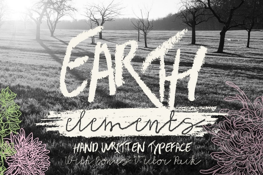 Earth Elements - Handwritten Nature Font