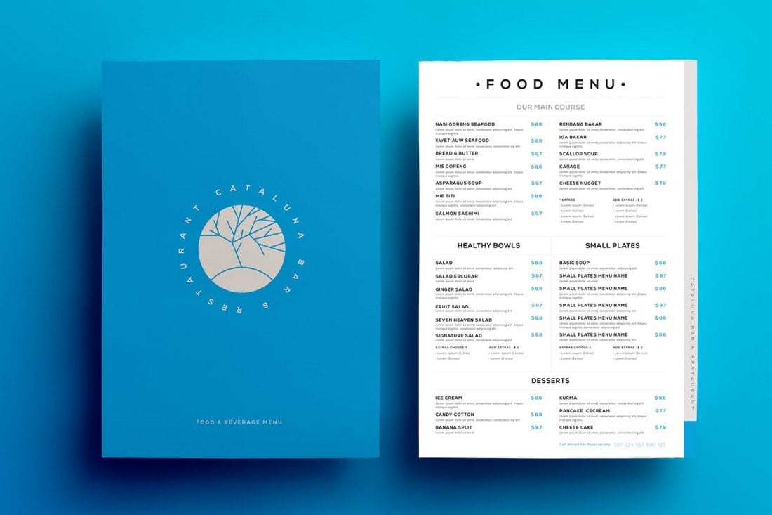 Restaurant Side Work Template from designshack.net