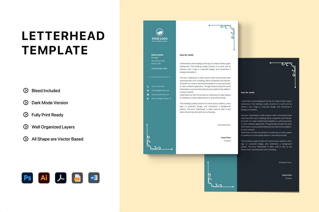 Elegant Word Letterhead Template