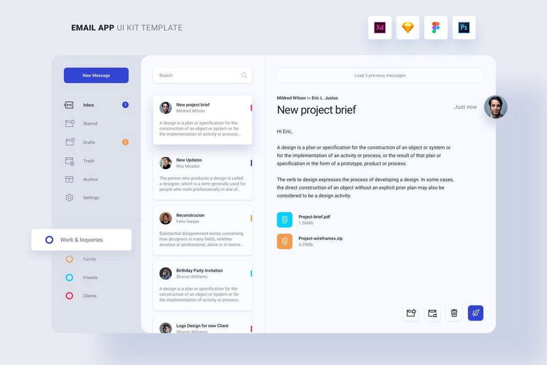 Email App Dashboard UI Kit Figma Template