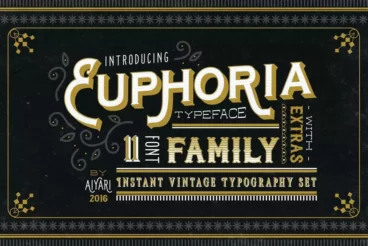Euphoria Vintage 3D Font Family