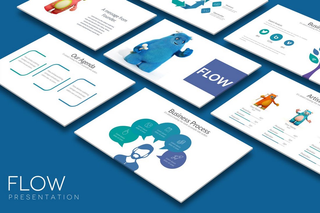 FLOW-Cool-Powerpoint-Template 20+ Best Cool PowerPoint Templates design tips 