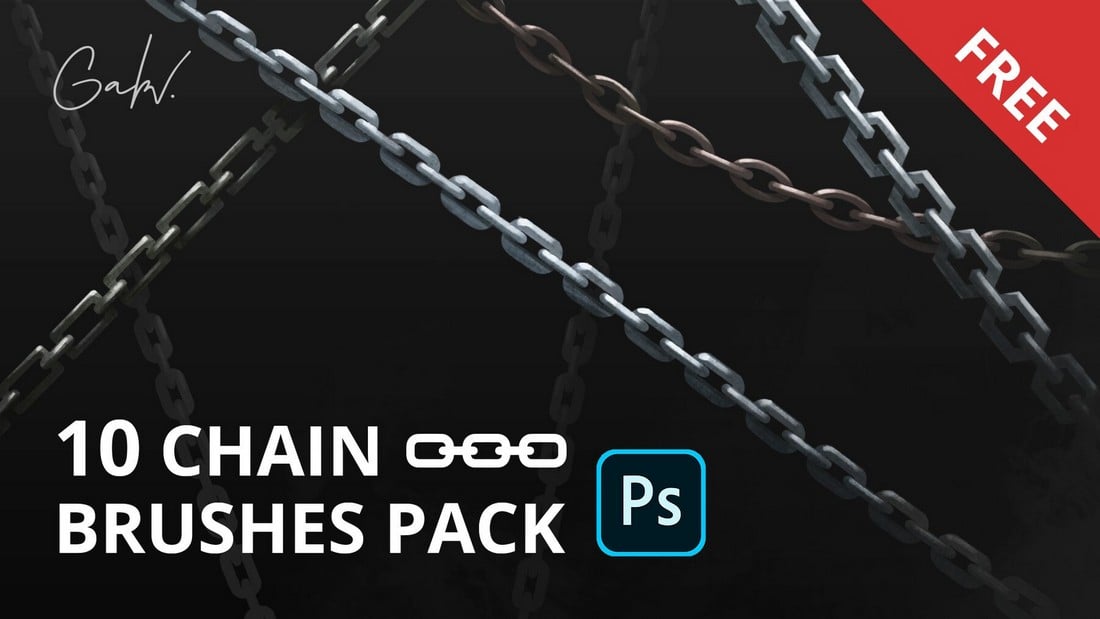 FREE 10 Photoshop Chain Brushes Pack