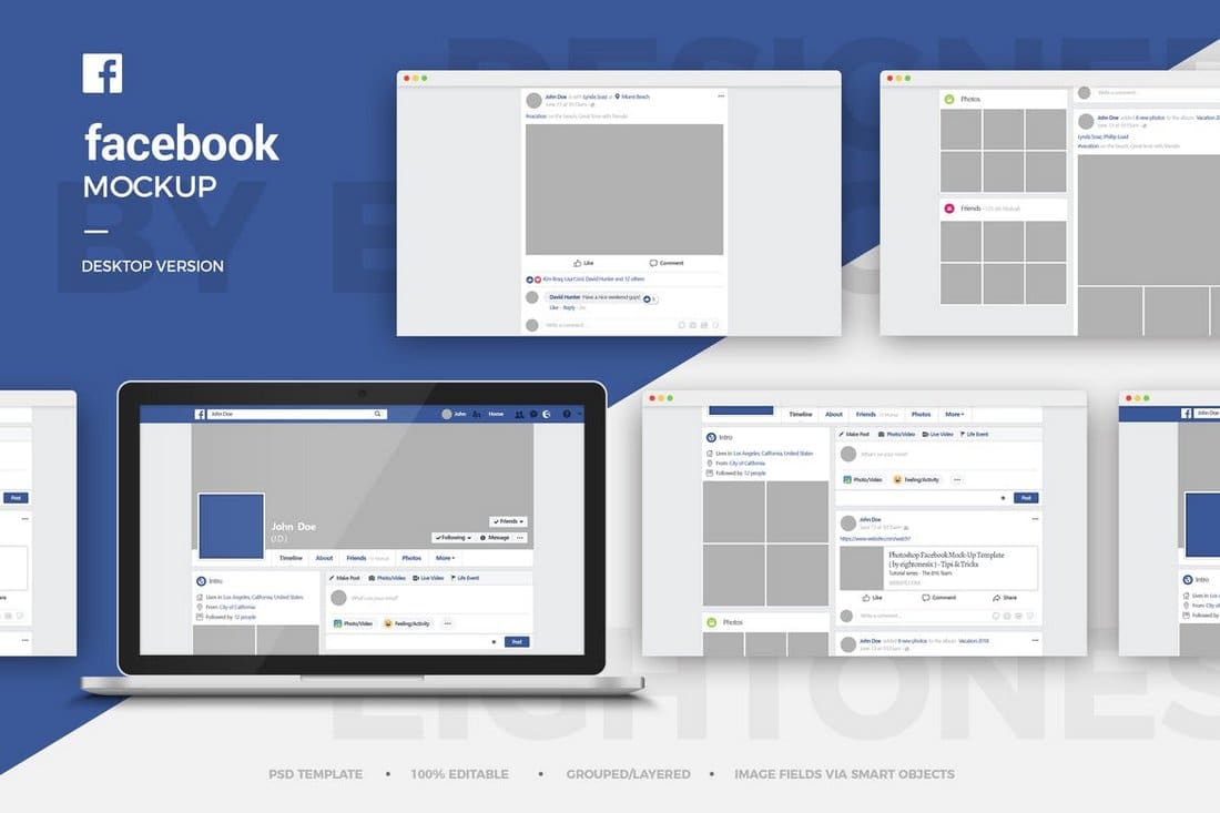 Download 20+ Best Facebook Cover & Post Mockups | Design Shack