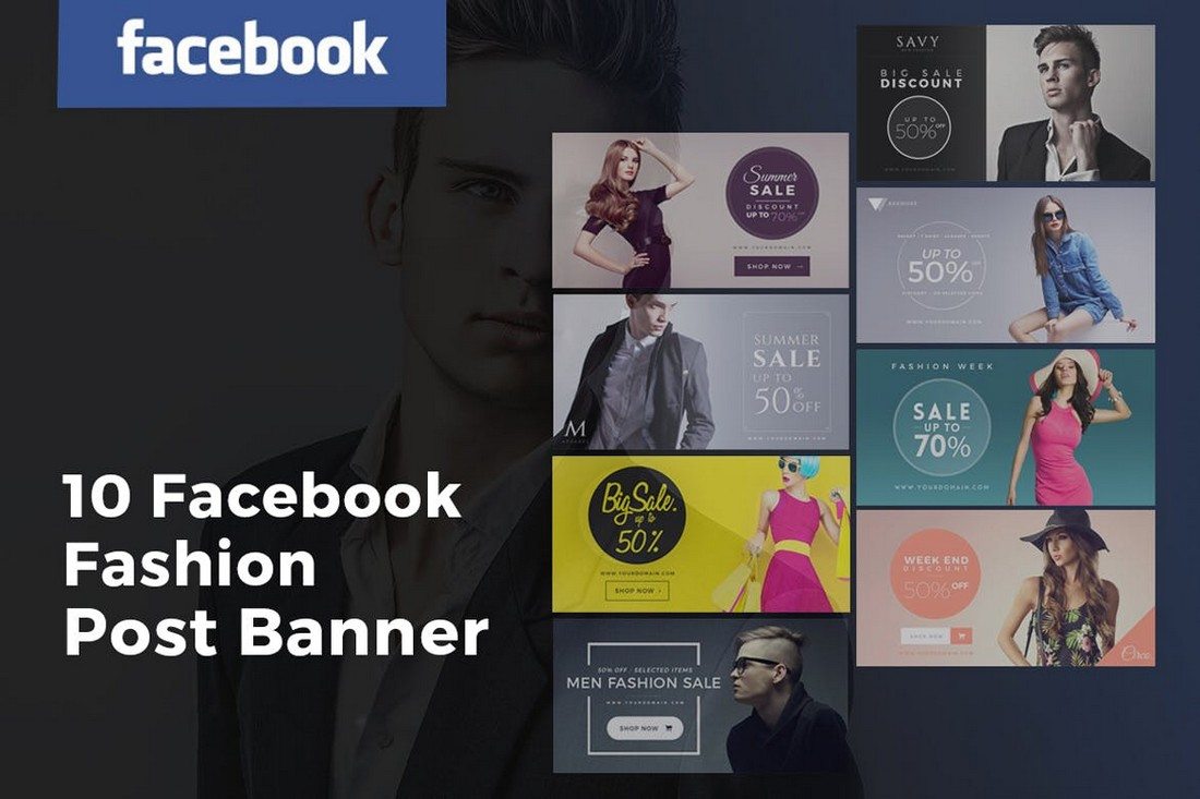 Facebook-Fashion-Post-Banners-Ads 25+ Best Facebook Cover & Post Mockups design tips 