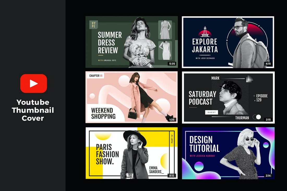 Fashion Vlogger YouTube Thumbnail Templates