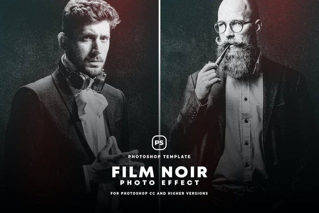 Film Noir Photo Effect PSD Template