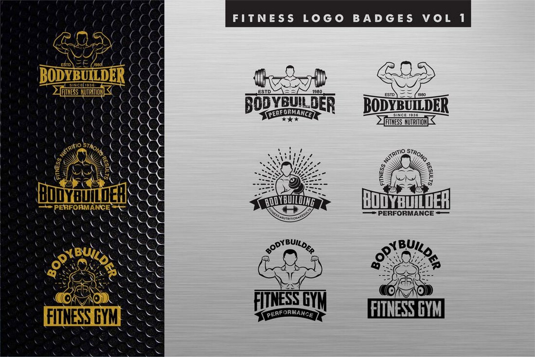 Fitness-Logos-Sign-Templates 20+ Best Sign Templates & Mockups design tips 