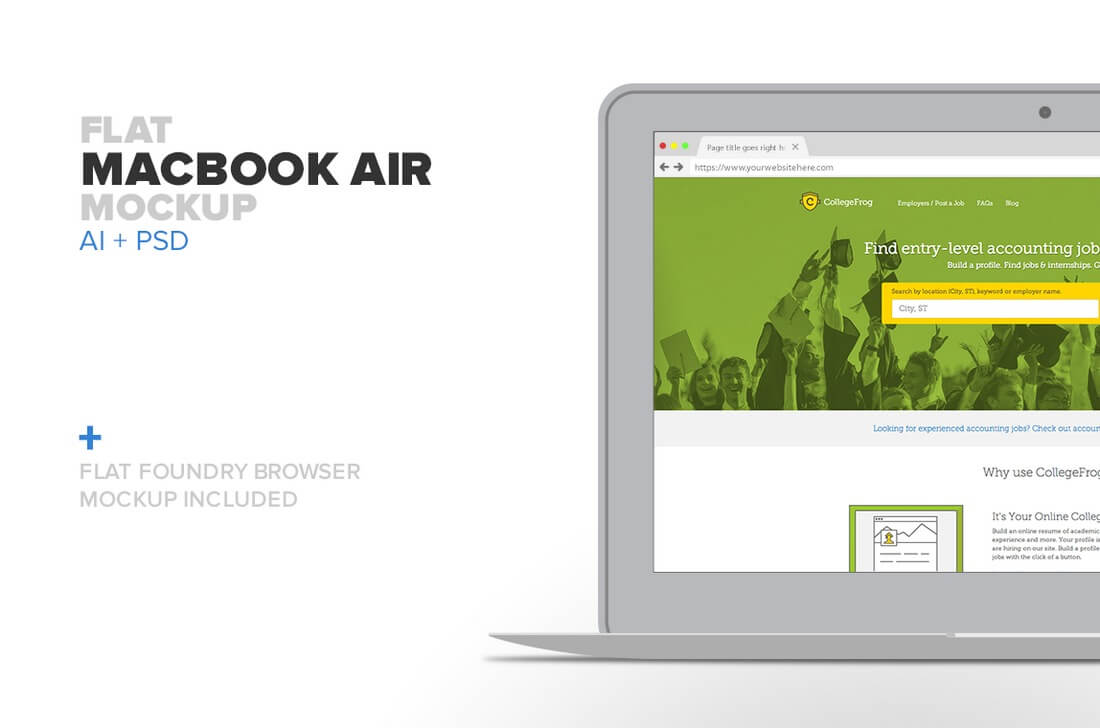 Flat-Macbook-Air-Mockup 100+ MacBook Mockup Templates (PSD & Vector) design tips