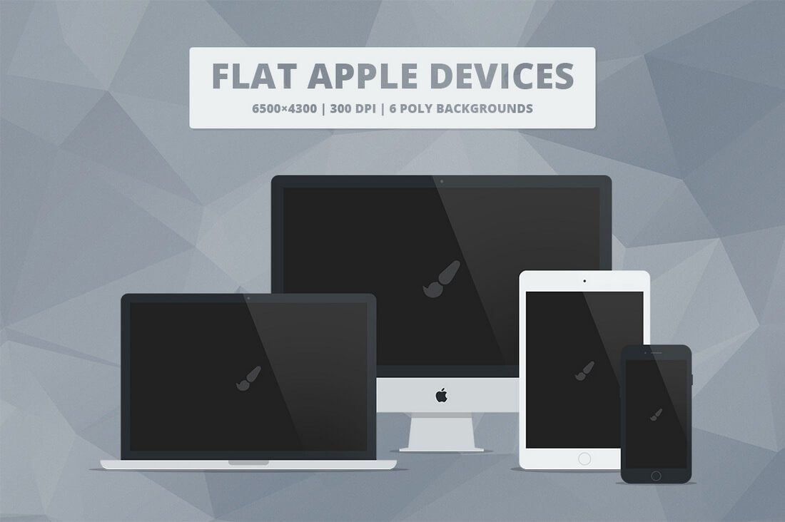 Flat-Responsive-Apple-Web-Mockups 100+ MacBook Mockup Templates (PSD & Vector) design tips 