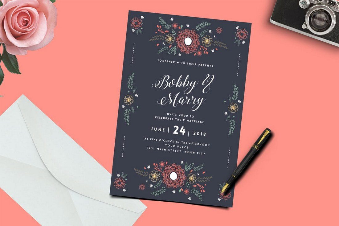 50 Wonderful Wedding Invitation & Card Design Samples ...