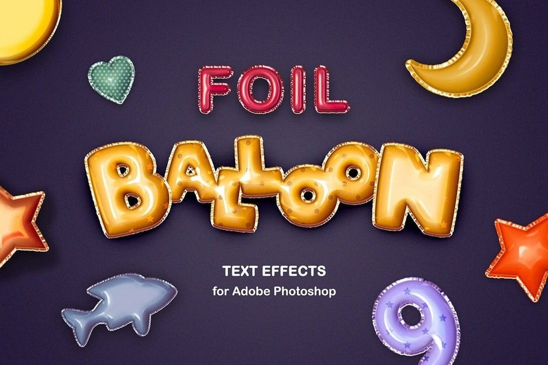 Foil-Balloon-Photoshop-Text-Effects 25+ Best Photoshop Text Effects 2020 (Free & Premium) design tips 