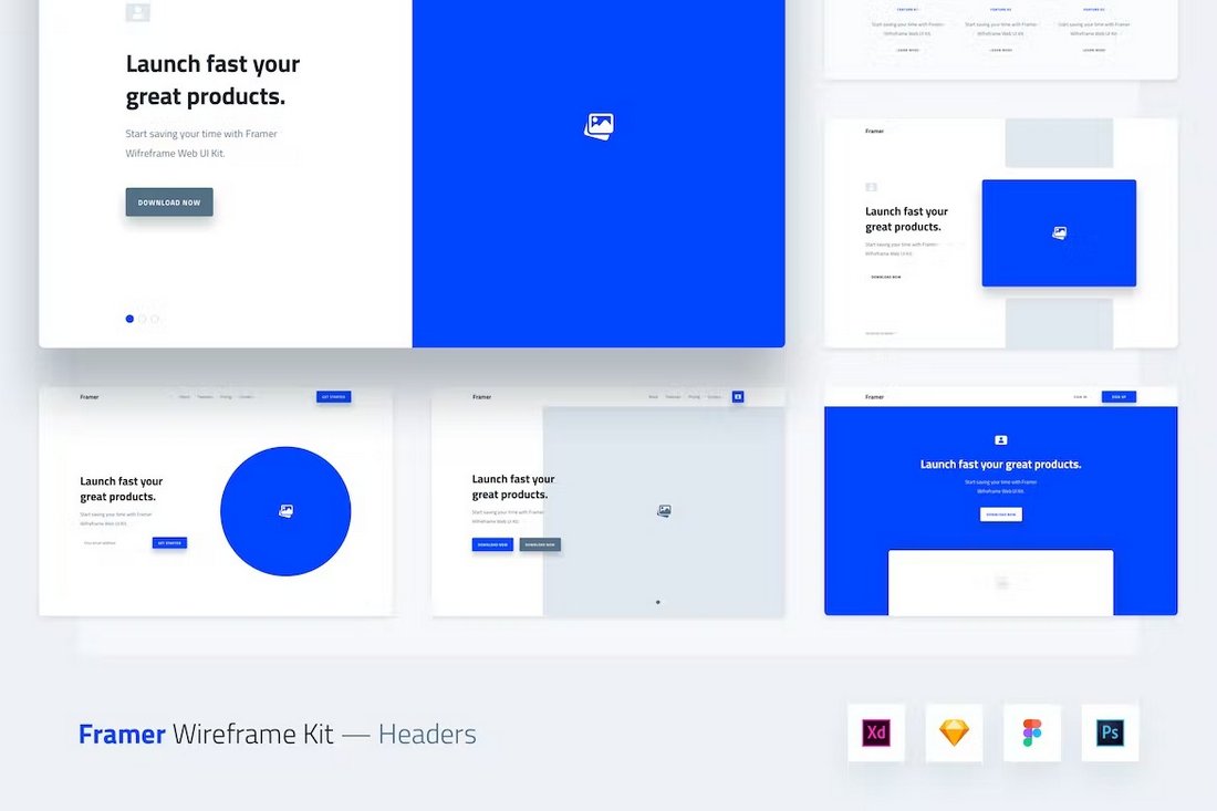 Framer - Web UI Kit Figma Wireframe Templates