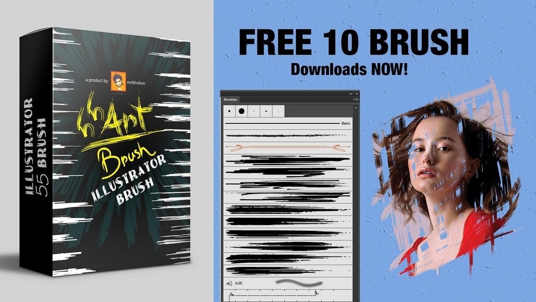 Free-10-Calligraphy-Illustrator-Art-Brushes 25+ Best Free Adobe Illustrator Brushes 2021 design tips