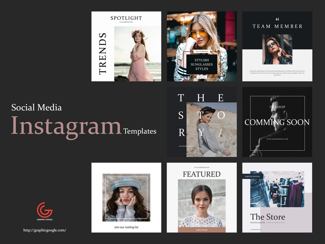 Free-8-Social-Media-Instagram-Templates 40+ Best Social Media Kit Templates & Graphics design tips Inspiration|facebook|social media|twitter 