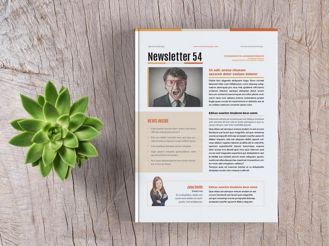 Free-Basic-InDesign-Newsletter-Template 20+ Best InDesign Newsletter Templates (Free & Premium) design tips Inspiration 