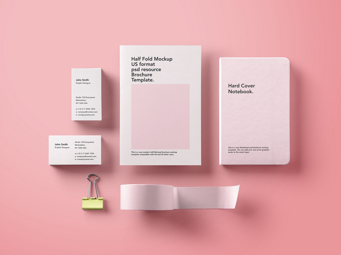 Free-Basic-Stationery-and-Branding-Mockup-PSD 20+ Best Branding Mockup Templates 2022 design tips 