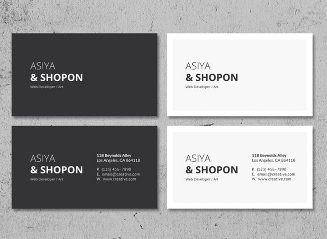 Free Black & White Business Card Template