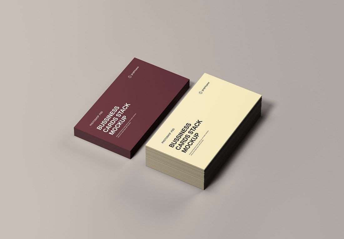 Free Business Cards Stack Mockup
