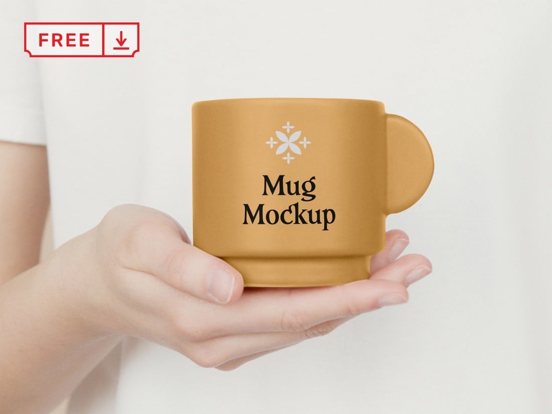 Free Ceramic Mug PSD Mockup