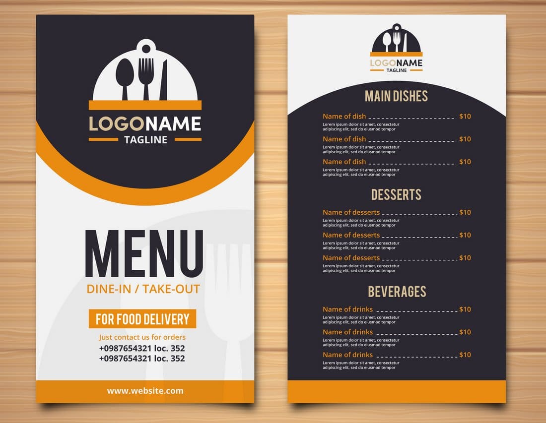 21+ Best Food & Drink Menu Templates 21  Design Shack Intended For Menu Board Design Templates Free