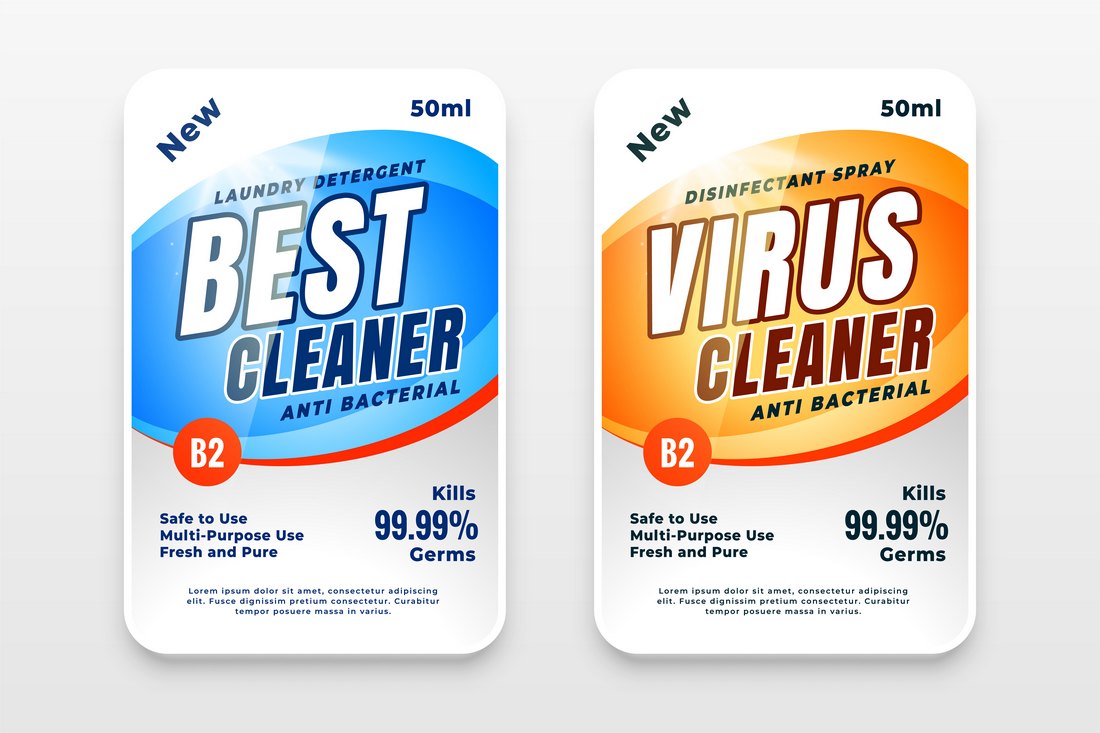 Free cleaning product packaging template