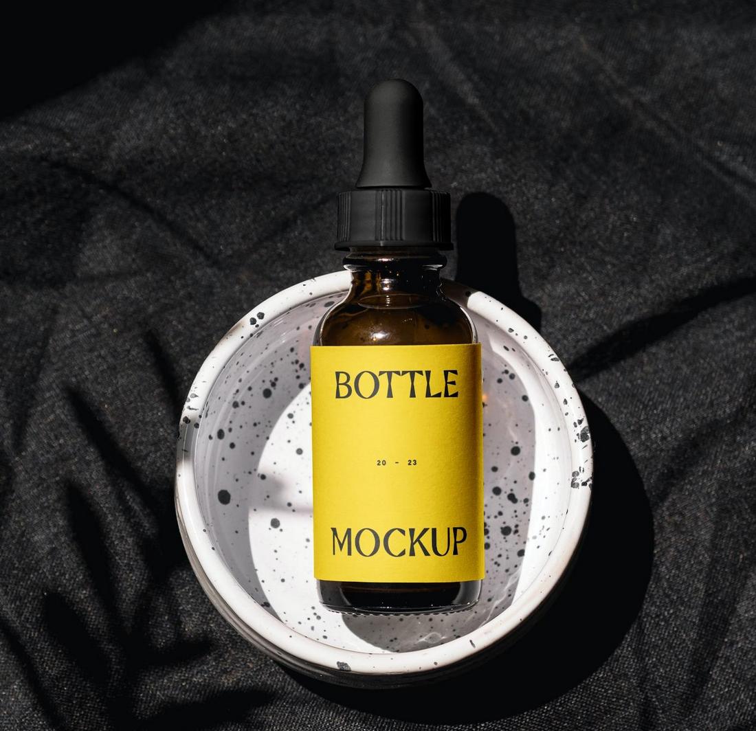 Free Cosmetic Dropper Bottle Mockup