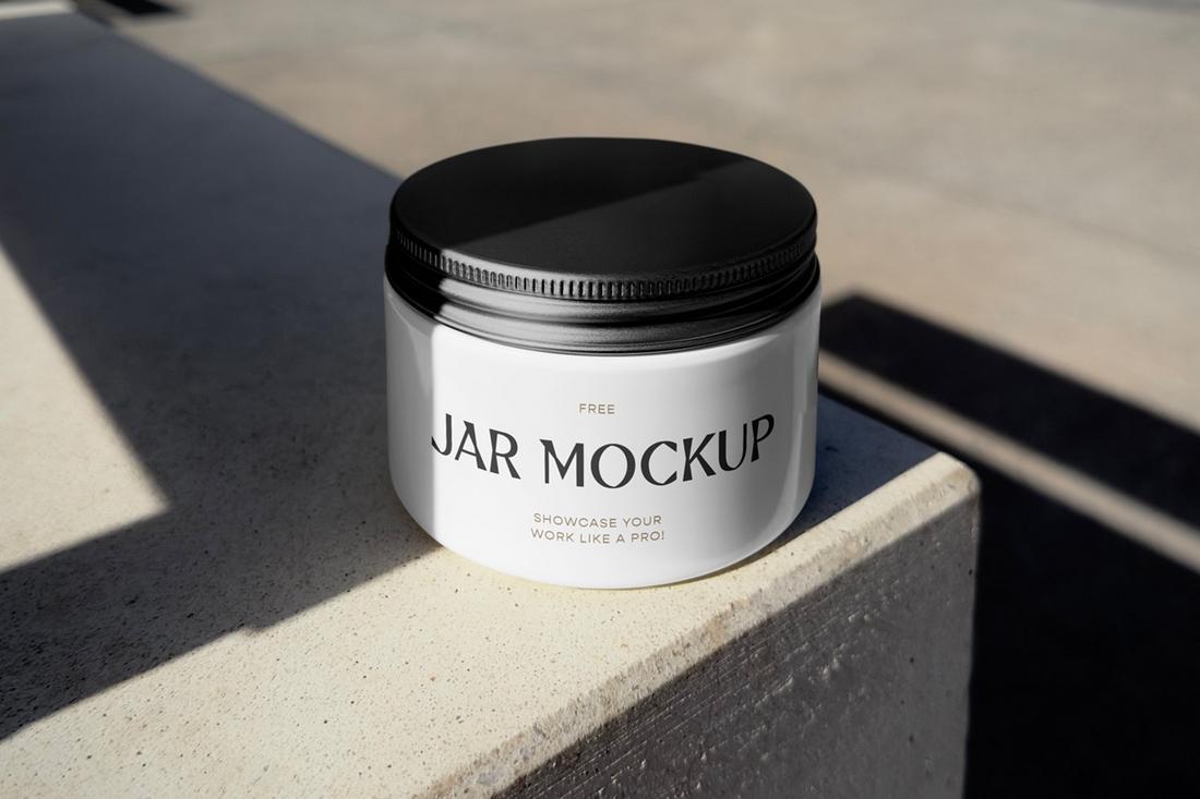 Free Cosmetic Jar Mockup