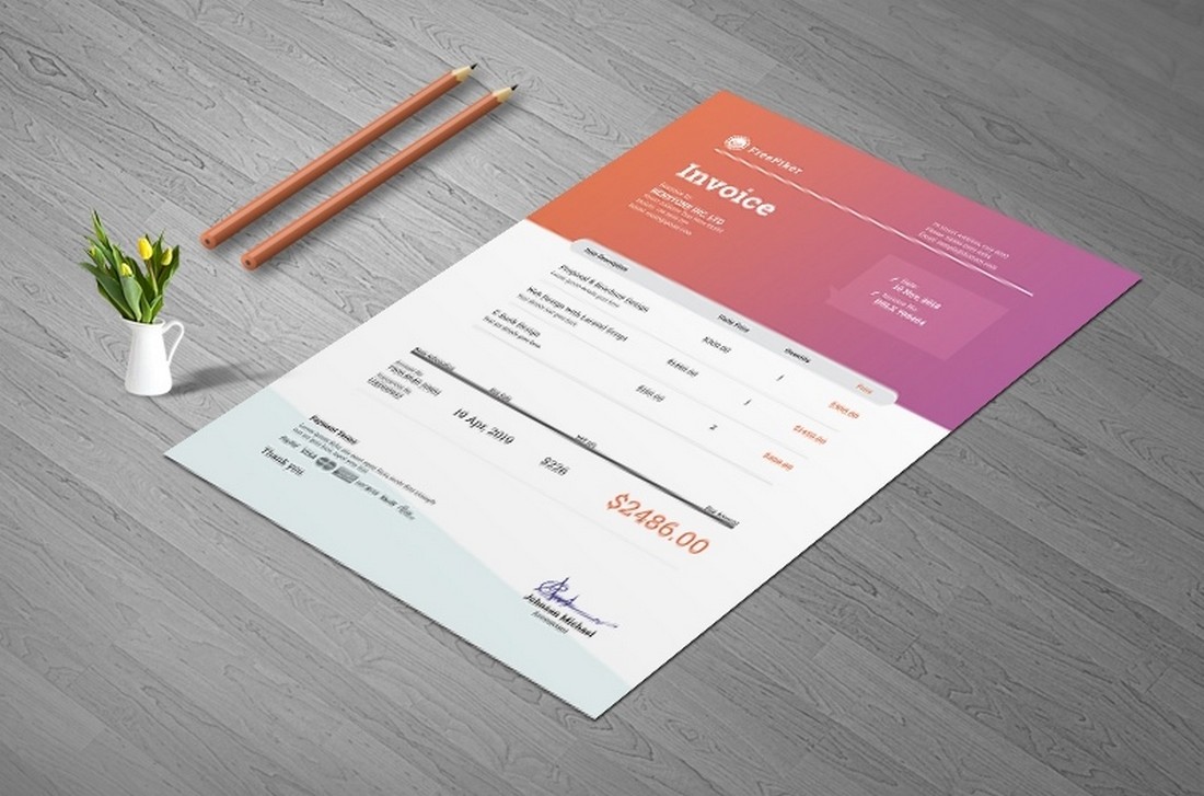 Free Creative Invoice Template Word