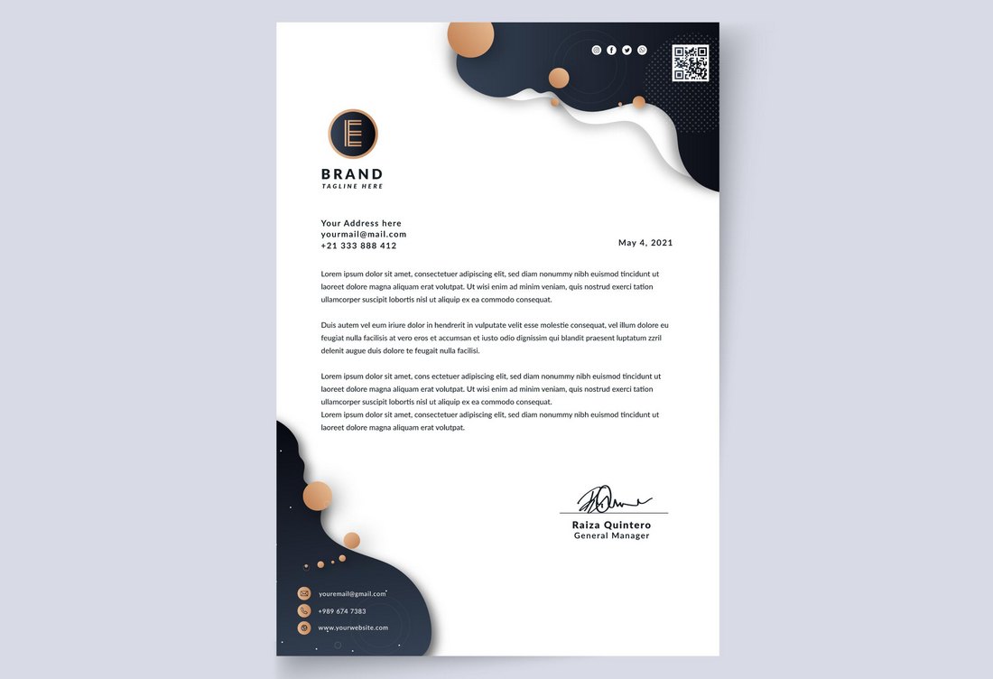 23+ Best Business Letterhead Ideas & Templates (Word, PSD, & AI Inside Free Online Business Letterhead Templates