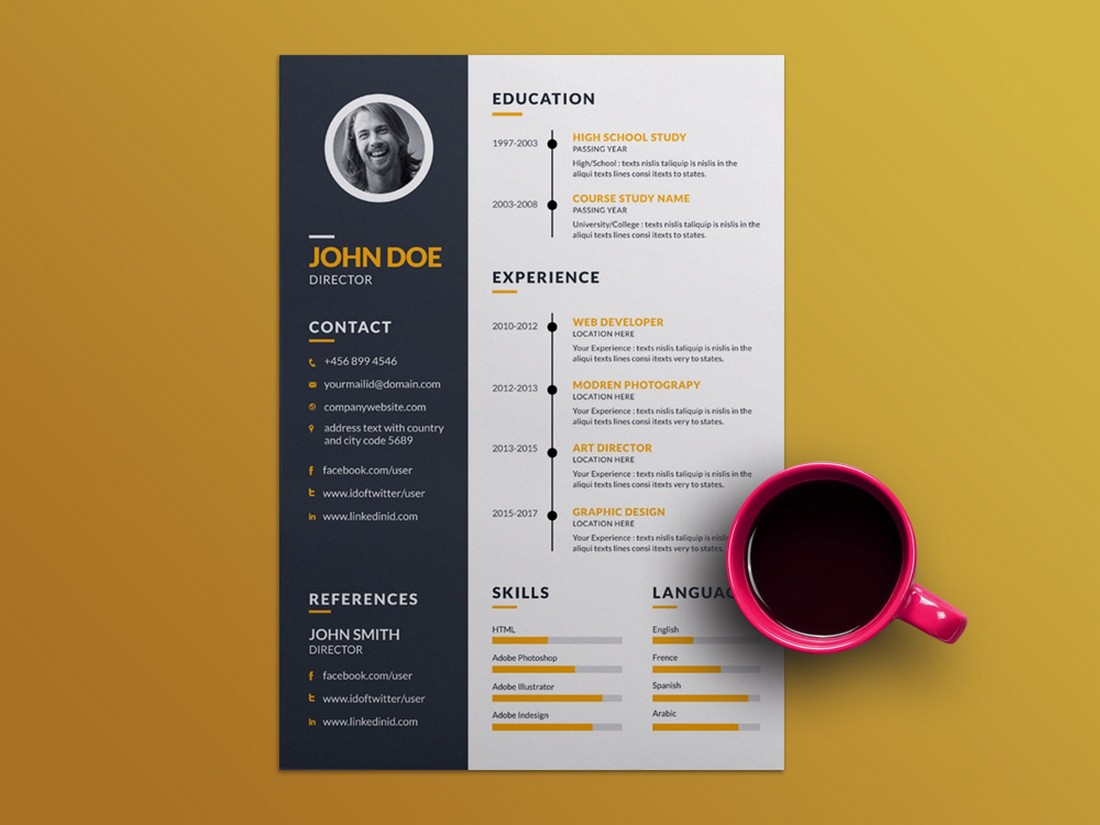 Free Creative Resume Template (EPS)