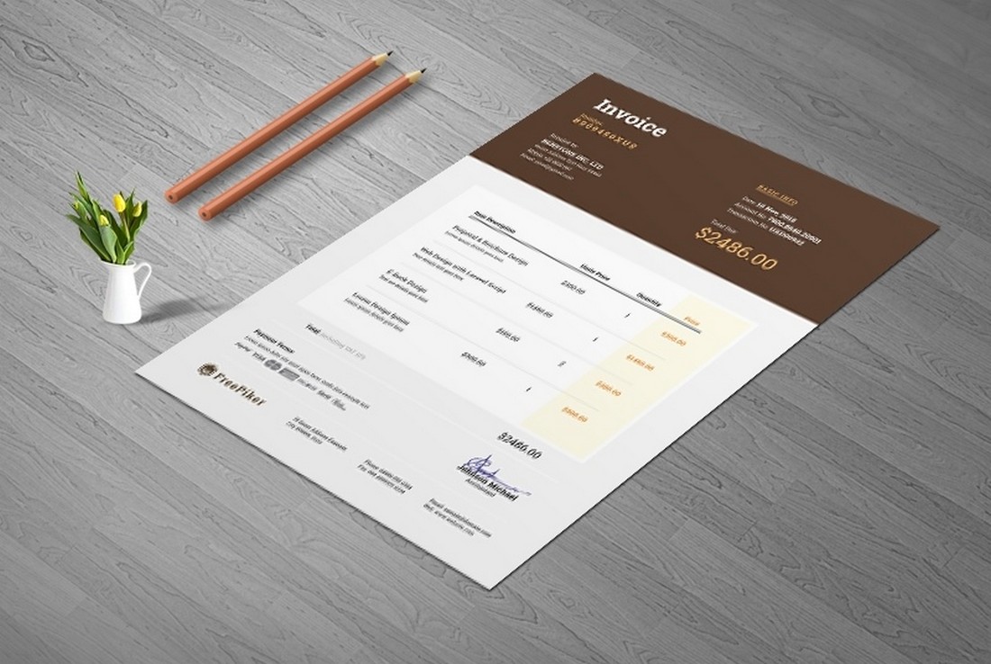 Free Dark Corporate Invoice for Word