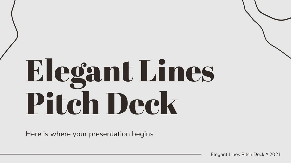 PPT Pitch Deck Garis Elegan Gratis