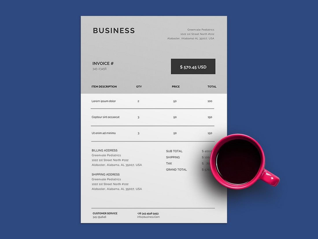 Free Elegant Word Invoice Template